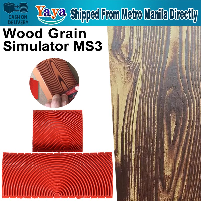 2pcs Wood Grain Tool Graining Pattern Rubber Painting Tool DIY Wall Paint Decorative Tools for Home Decoration, Red