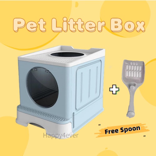 Foldable Large Pet Cat Litter Box Basin With Scoop Cat Toilet With