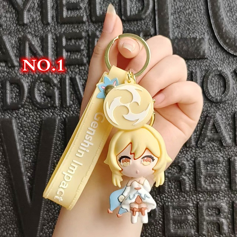 Anime Game Genshin Impact Keychain Zhong Li Xiao Hu Tao Game Cute Key