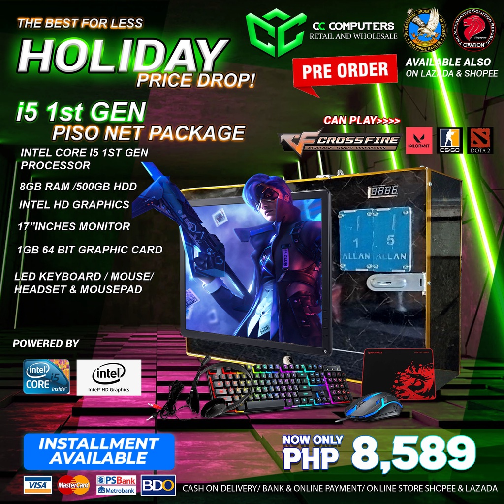 PISO NET PACKAGE INTEL I5 1ST GEN / 8GB / 500GB HDD / 17'MONITOR ...