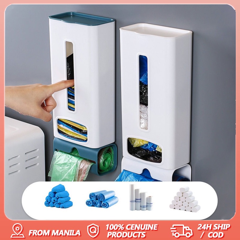 Wall Mounted Plastic Bag Organizer Kitchen Garbage Bag Organizer
