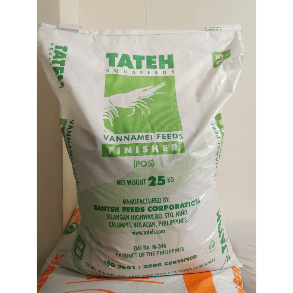 Tateh Aquafeeds Vannamei Finisher Prawn Shrimps Ulang Feeds PO5 1kg ...
