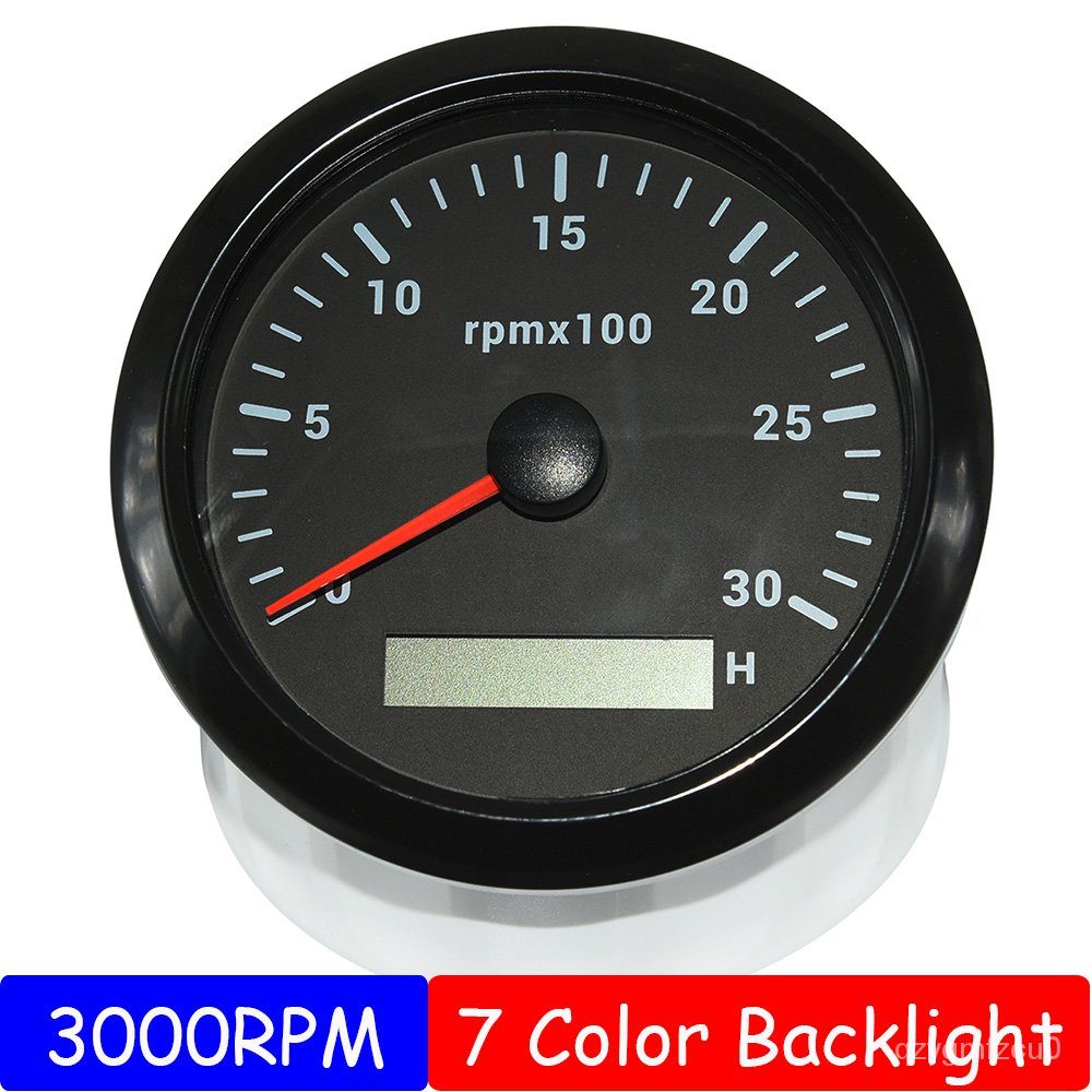 85MM Diesel Engine Tachometer Sensor RPM Gauge REV Counter 3000RPM with Digital Hourmeter 7