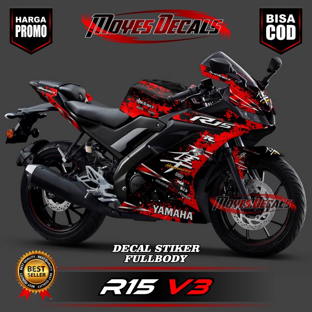 Decal Sticker Yamaha R15 V3 Fullbody Hayabusa Motif Custom Design ...