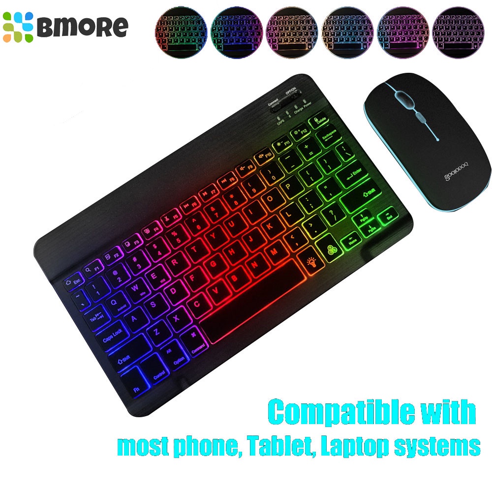 Bmore Goojodoq Backlit Wireless Bluetooth Keyboard And Mouse With Light