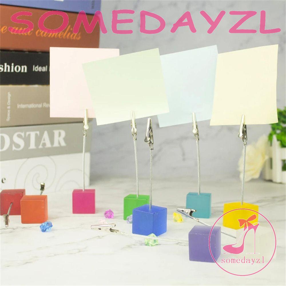 SOMEDAYZL Memo Card Holder Color Cube Place Favor Memo Stands Memo Card