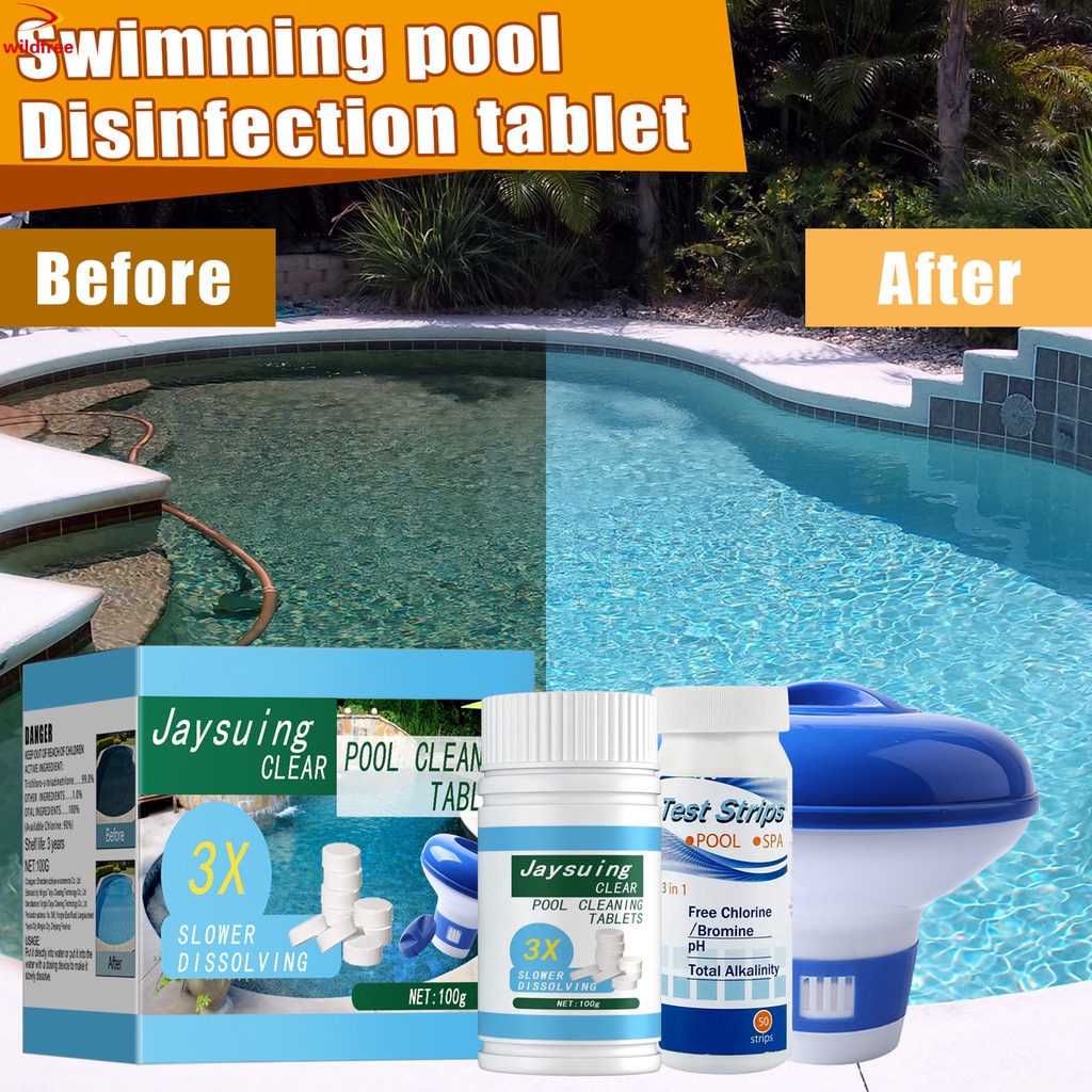 Pool Clean Effervescent Chlorine Tablets Waterproof Color Chart