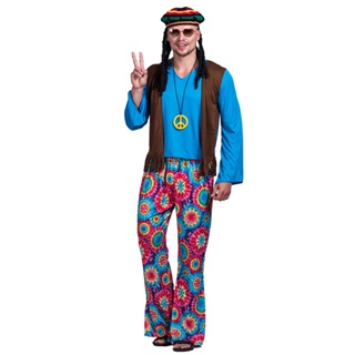 Halloween Carnival Party Adult Vintage 60s 70s Hippie Costume Couples  Cosplay Music Festival Retro Disco Fancy Dress