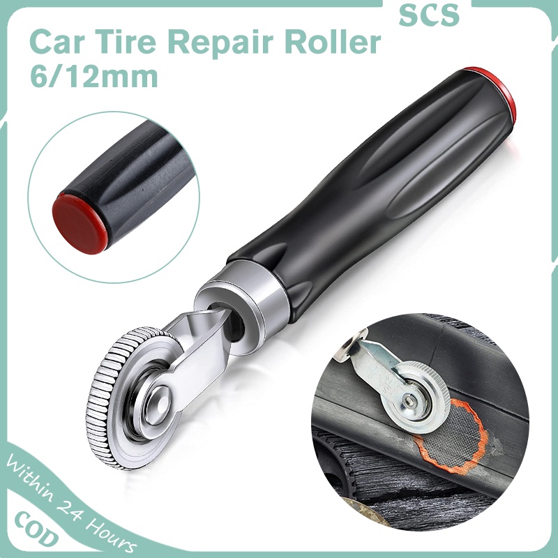Tire Patch Rollers Plastic Handle Repair Patch Tyre 6/12mm Dia Roller
