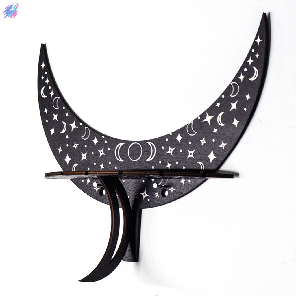 Rustic Black Crescent Moon Shelf Maison Crystal Arts Display ...
