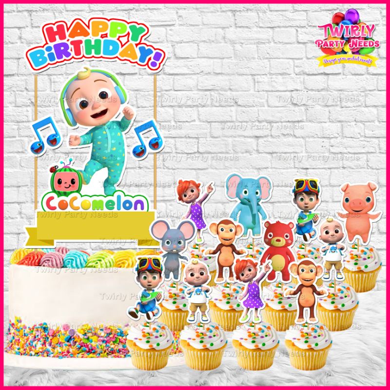 Cocomelon cake cupcake topper christening birthday | Shopee Philippines