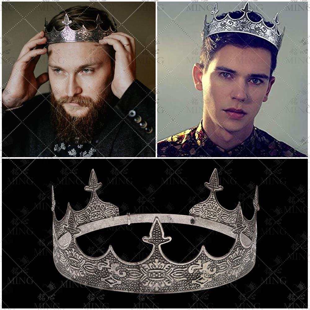 European American Men King Crown Headdress Prince Vintage Court