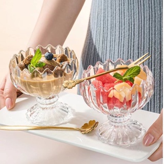 6pcs/set Glass Ice Cream Bowls, Juice & Smoothie Cups, Yogurt Cups