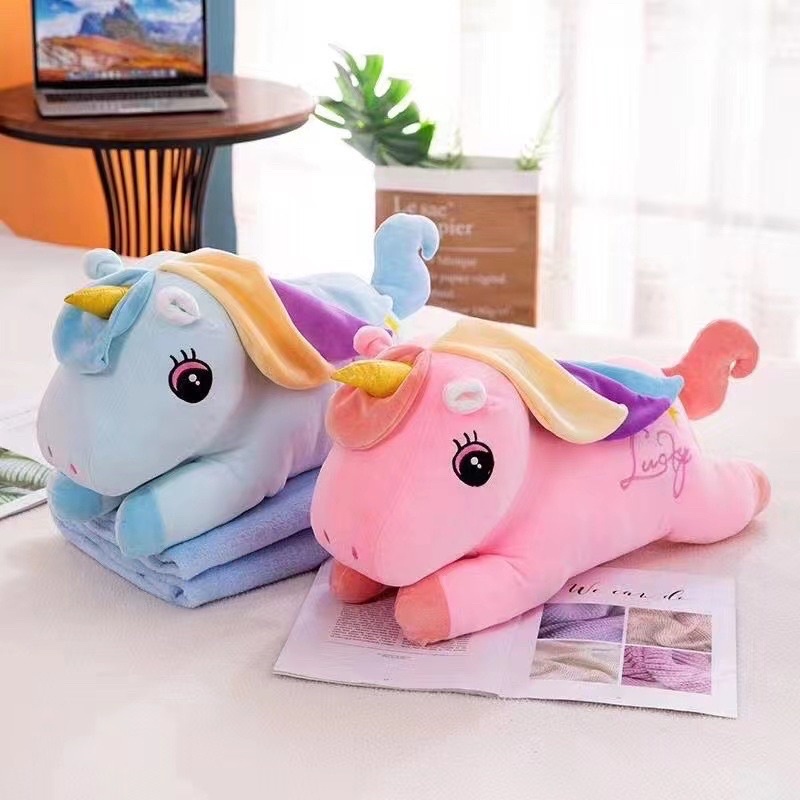 Unicorn pillow blanket sales