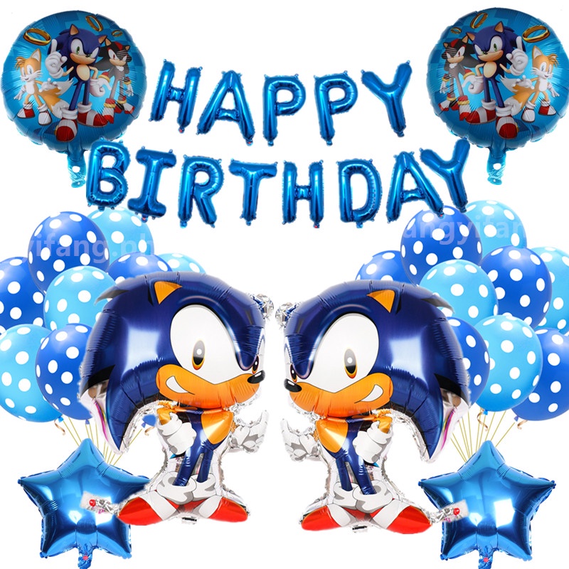 Sonic The Hedgehog Theme Party Foil Balloons Set Sonic Balloons 32Inch ...