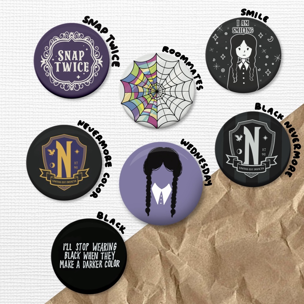 1.25 inches Wednesday Addams Button Pin | Shopee Philippines