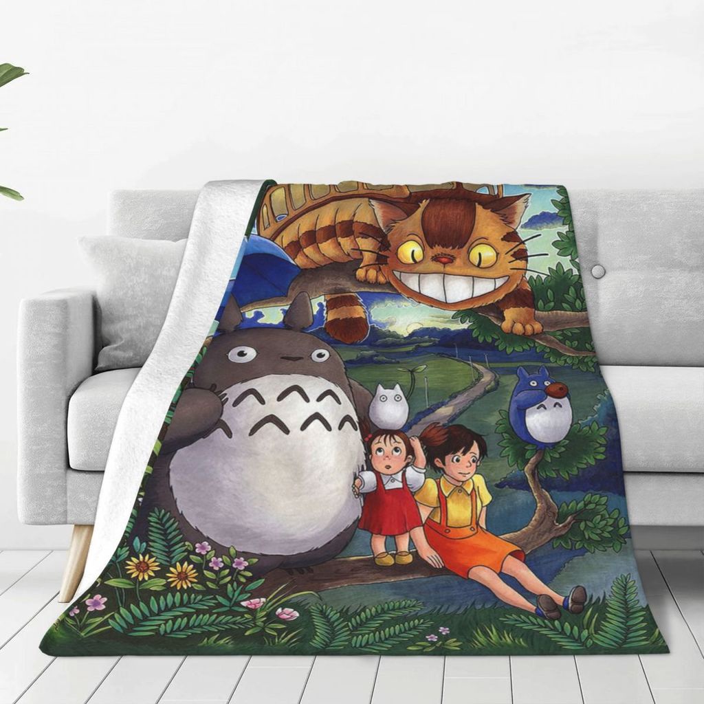 Japanese Anime Totoro Blankets Fleece Studio Ghibli Miyazaki Hayao Soft