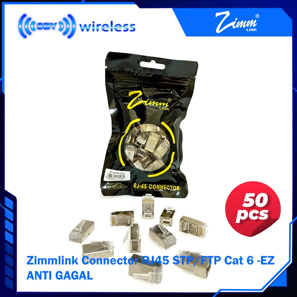 Rj45 FTP/STP Cat 6 ZimmLink Connector - EZ Connector Zimm link - Anti ...