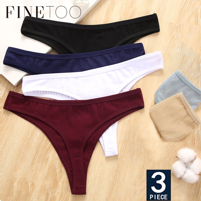 Finetoo Women Cotton Thongs Soft T Back Underpants S Xl Ladies