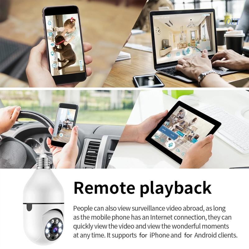 OUT Wifi Light Bulb Camera 1080P Light Bulb Camera WiFi Outdoor Light ...