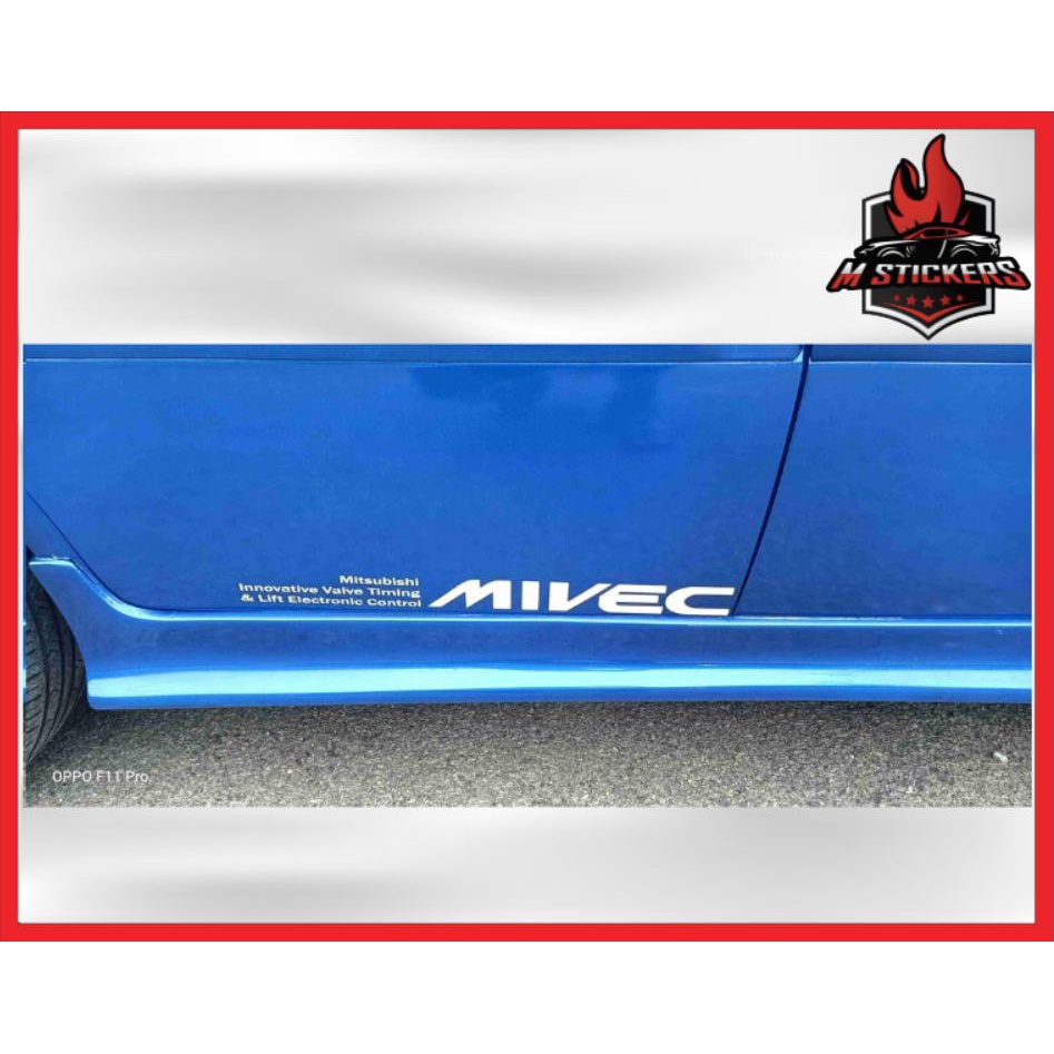 MIVEC MITSUBISHI CAR SIDE DOOR STICKER INNOVATIVE VALVE TIMING & LIFT ...