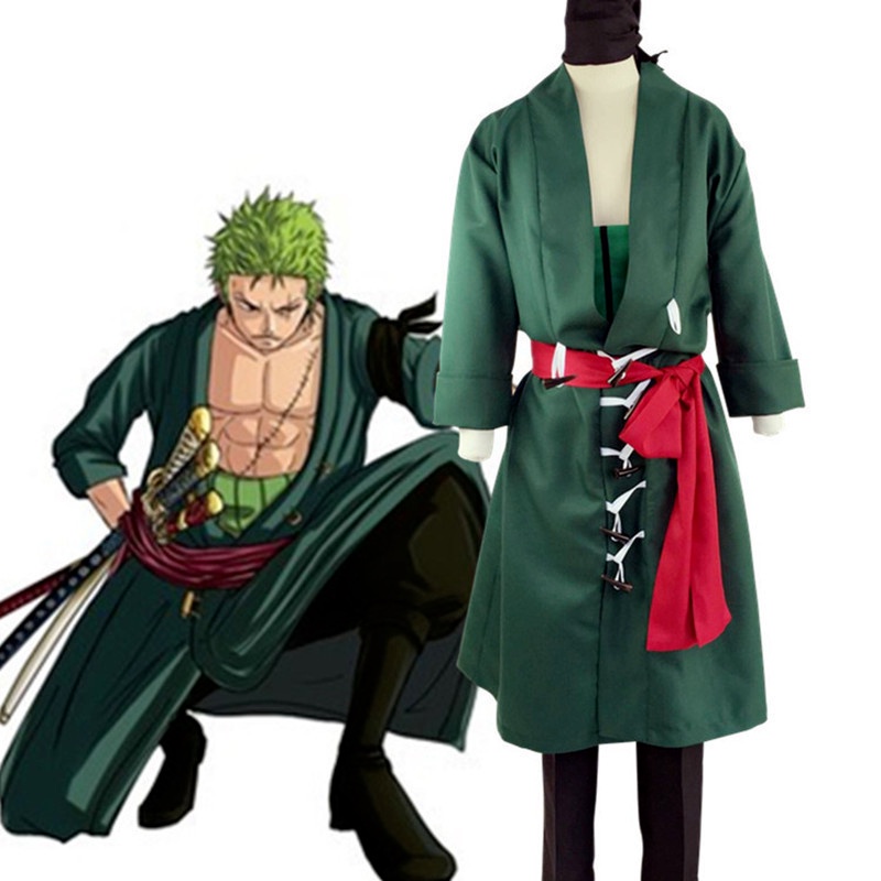 Roronoa Zoro 2nd Cosplay Costume Outfits One Piece Kimono Robe ...