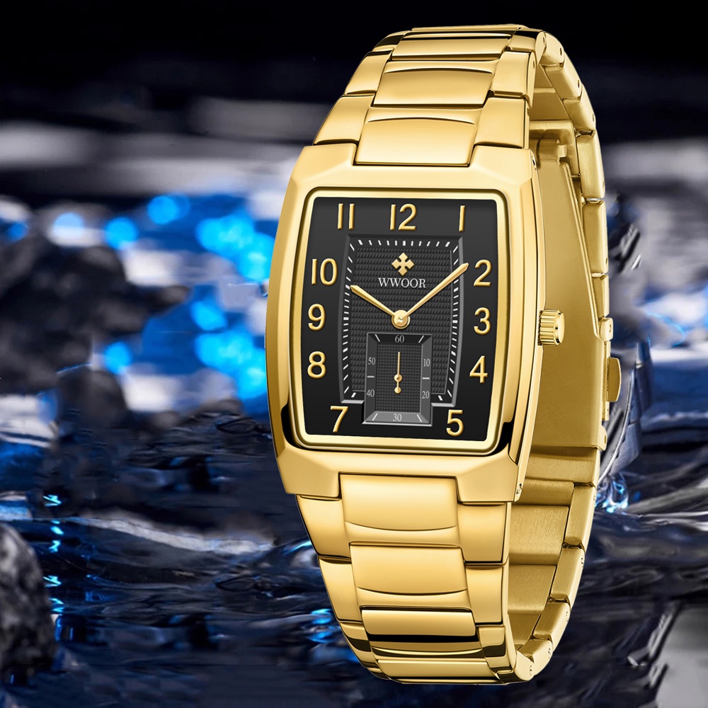 Wwoor Design Square Watch For Men Top Brand Luxury Business Stainless ...