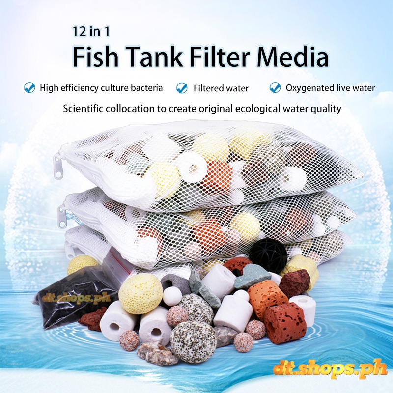 12 in 1 aquarium filter media 500g ceramic ring fish tank filter