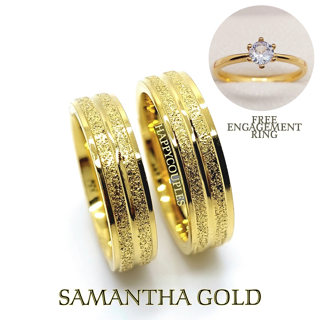 Happy Couples-Samantha 3 in 1 Free Engrave Name Wedding Rings Set with ...