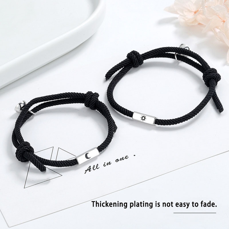 2PCS Couple Bracelet Magnet Sun Moon Promise Friendship Bracelet ...