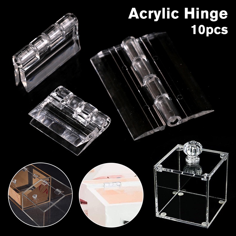 10pcs Durable Acrylic Hinges Clear Plexiglass Folding Hinge for