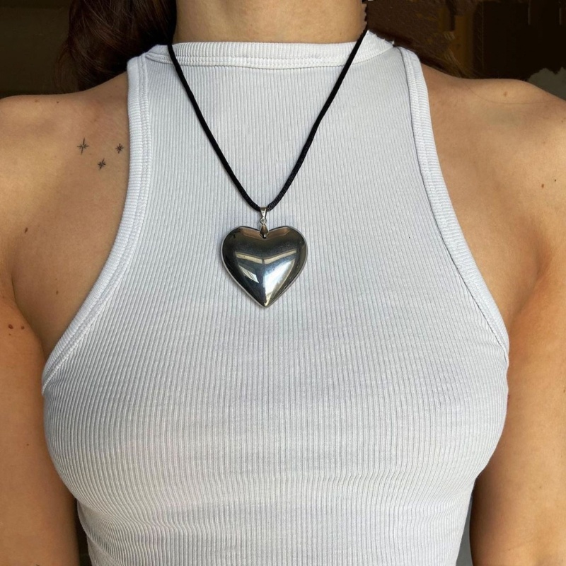 Crazy Chunky Chain Punk Gothic Necklaces Heart Pendant Alloy Choker ...