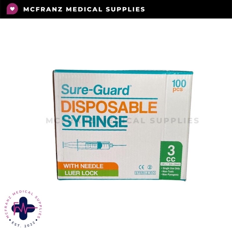 Sureguard syringe (1cc, 3cc, 5cc, 10cc) Shopee Philippines