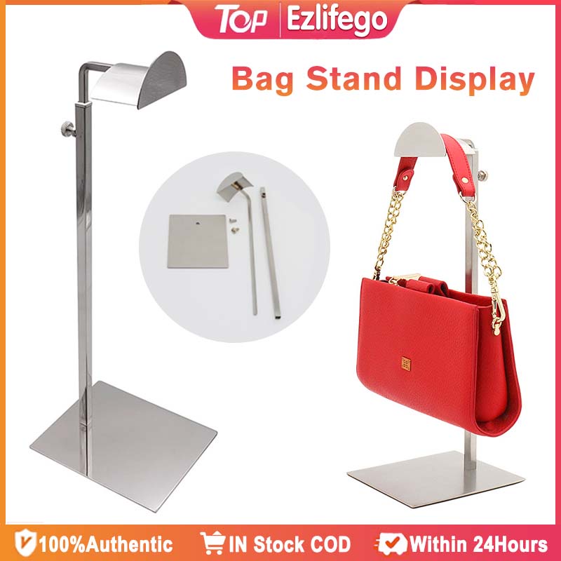 Stainless Steel Bag Stand Display Adjustable Bag Display Stand Holder ...