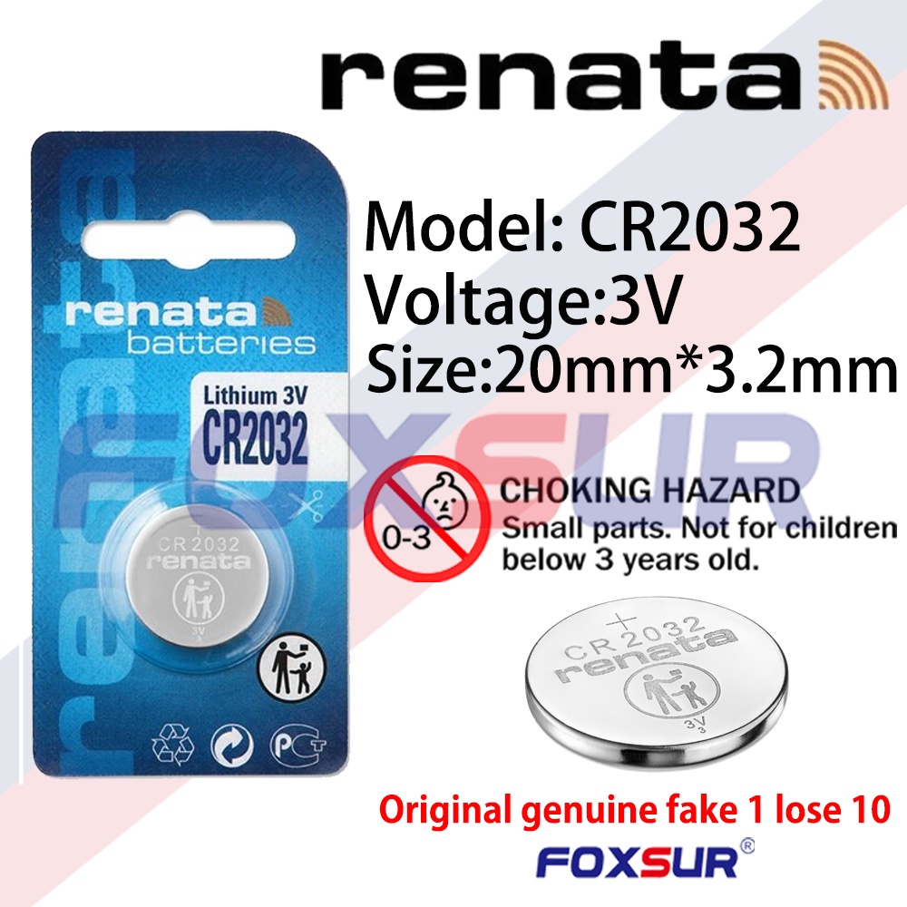 Renata CR2032 DL2032 (1pc) 3v Lithium Button Cell Battery in Blister ...