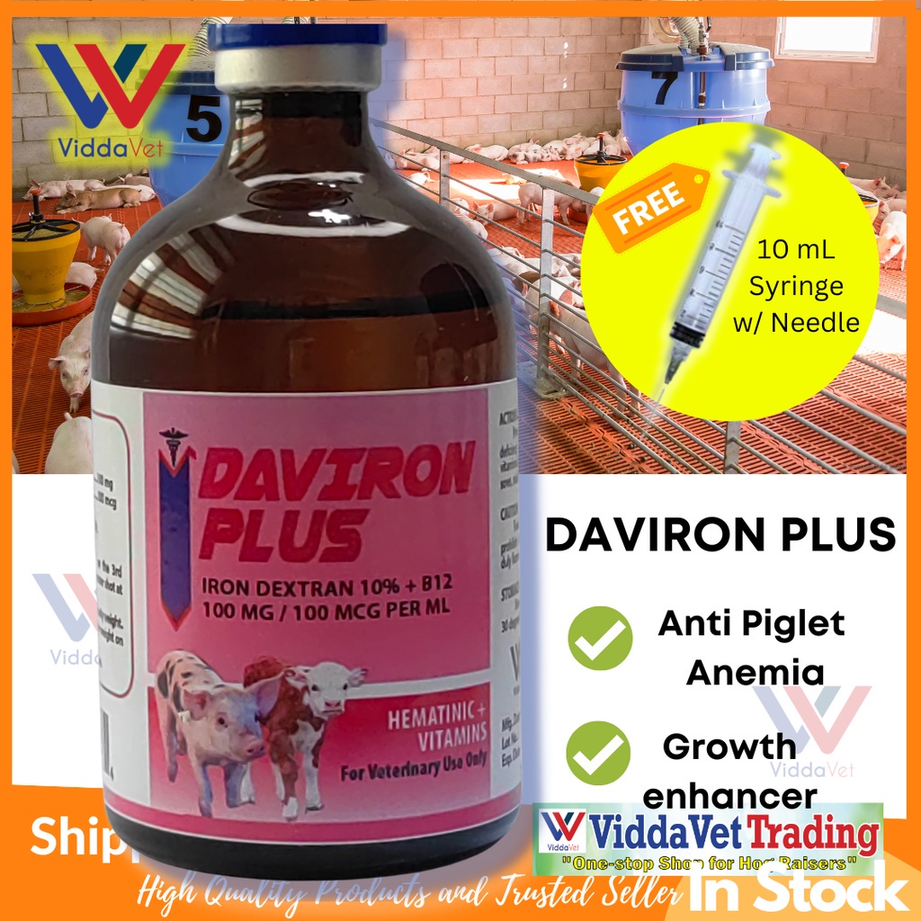 Viddavet Iron 10 plus B12 free syringe Daviron plus 100 ml Iron