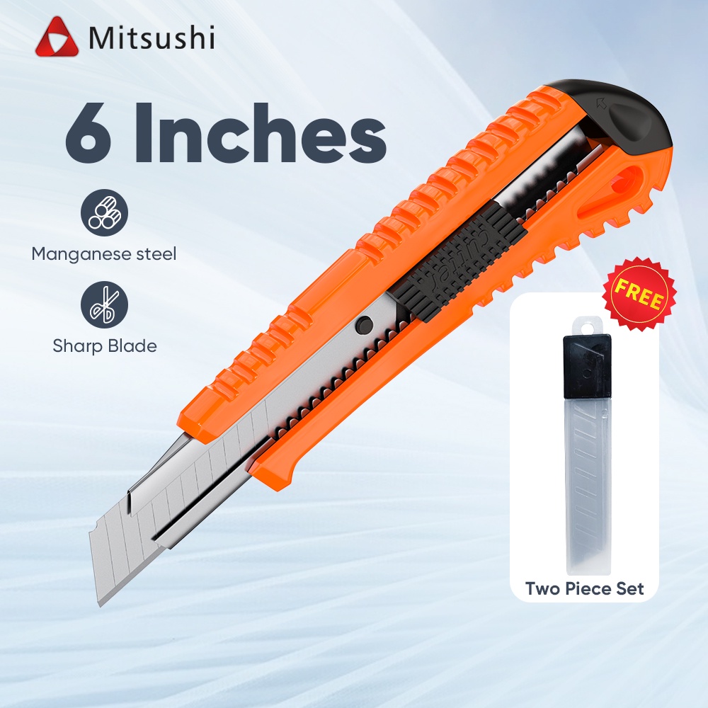 Mitsushi 2PCS Utility Cutter Knives Set/18mm Blade Retractable Utility