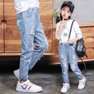 denim kids girls ripped Boyfriend pant | Shopee Philippines