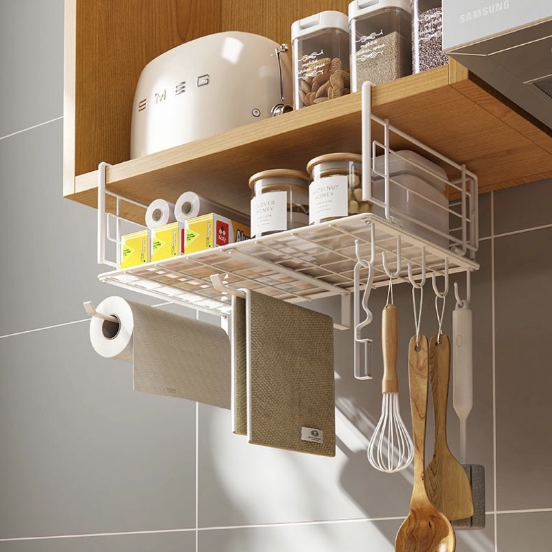 Kitchen Hanging Basket Rack Under Rack Iron Storage Rack