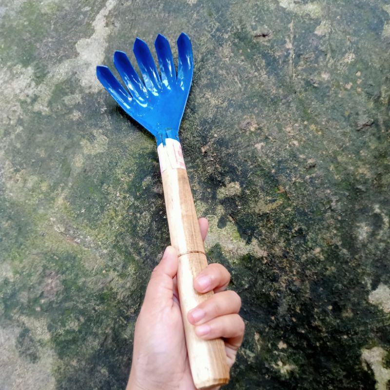 KAYU Blue Claw Model Rake Wooden handle / Small Garden Rake / Claw Rake ...