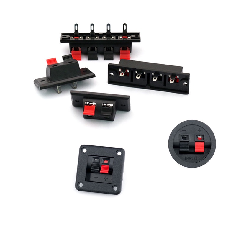 2PCS 2 Positions 4 Poles Connector Terminal Push In Jack Spring Load ...