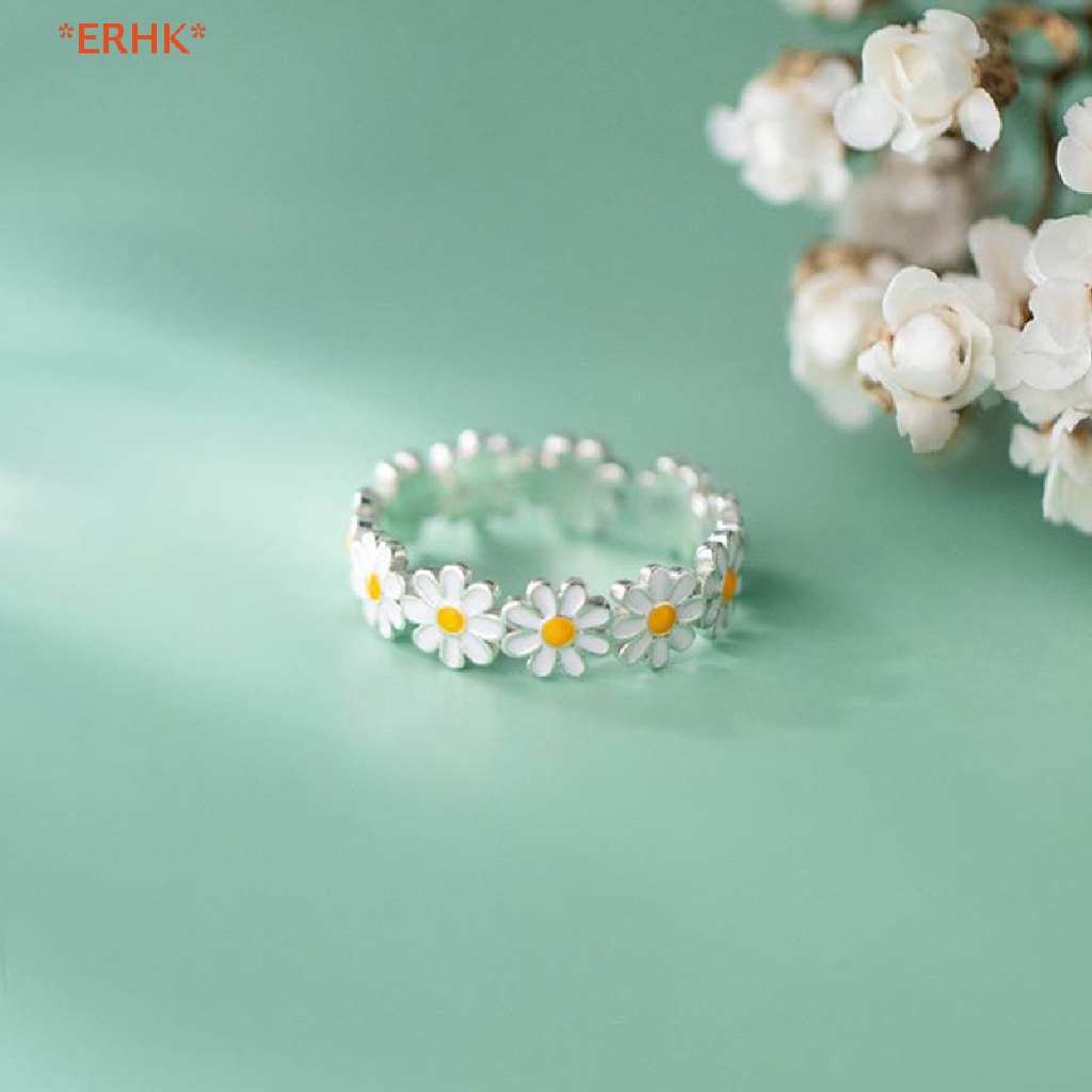 QrhYK> Vintage Daisy Flower Rings For Women Cute Flower Ring Adjustable ...