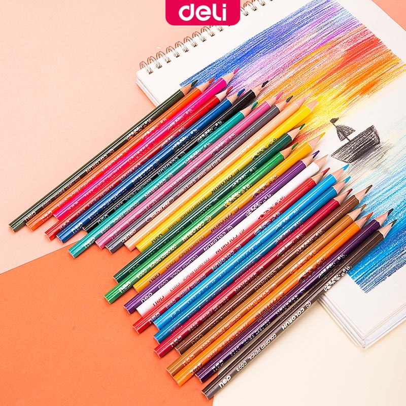 Deli 36/24/12 Pcs Colored Pencil Set Painting Supplies Wooden Leads ...