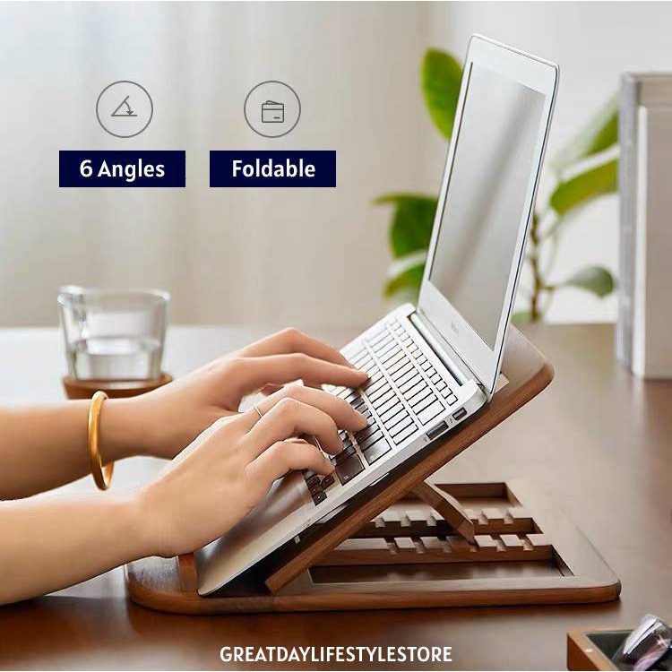 DURABLE Wooden Laptop Stand Adjustable and Foldable for Book Drawing ...