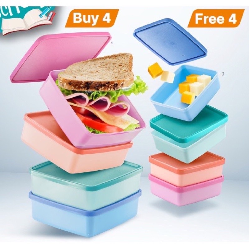 Tupperware Large Square Away + Mini Square Away Set | Shopee Philippines