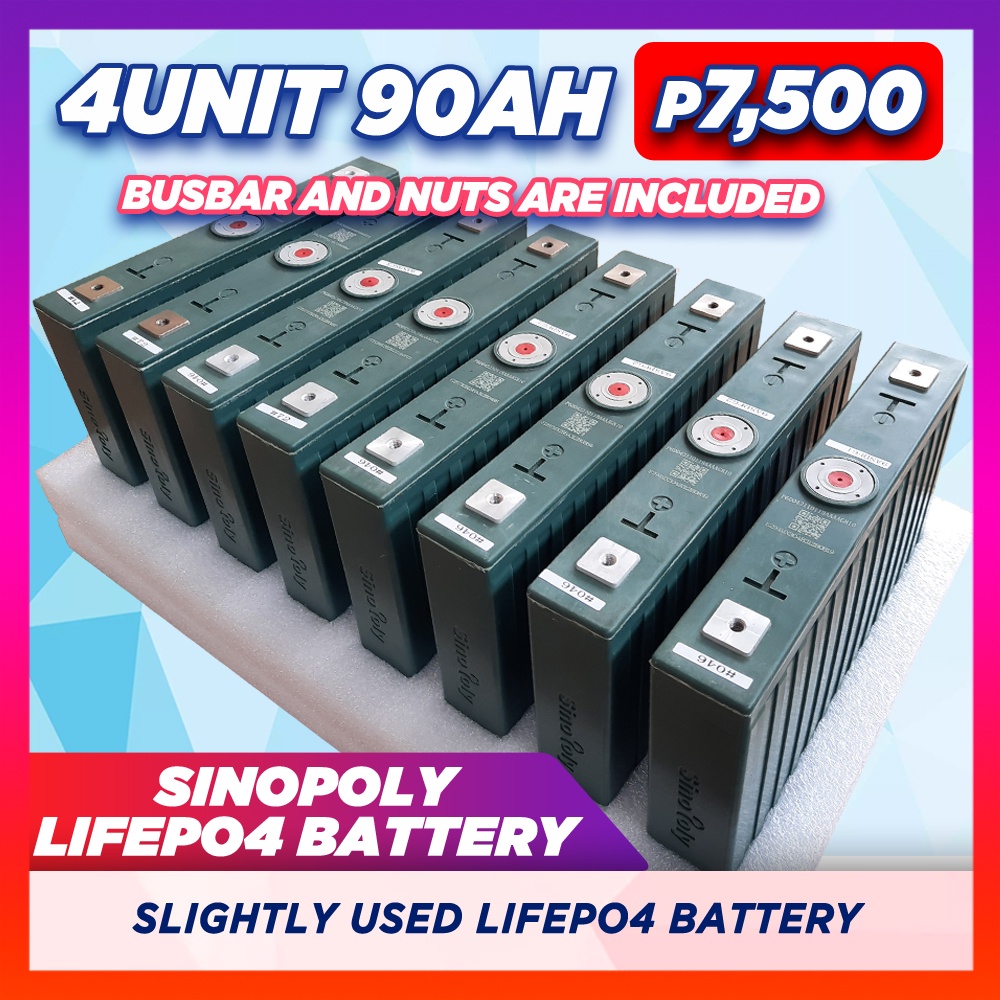 Lifepo4 Battery 4pcs SinoPoly 3.2V 90ah Prismatic LiFePO4 Lithium Ion ...