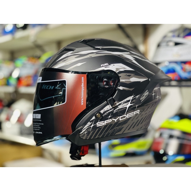 SPYDER FUEL S1 Half-Face Helmet with Dual Visor (Free Clear Visor)