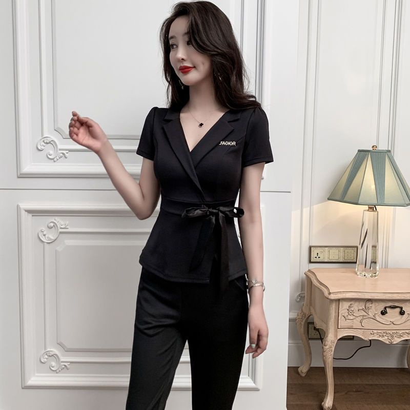 Korea Beauty Salon Beautician Robe Elegant Massage Pants Suit Black  Esthetic Uniform Spa For Women's Hotel Club Waitress Dress | Shopee  Philippines