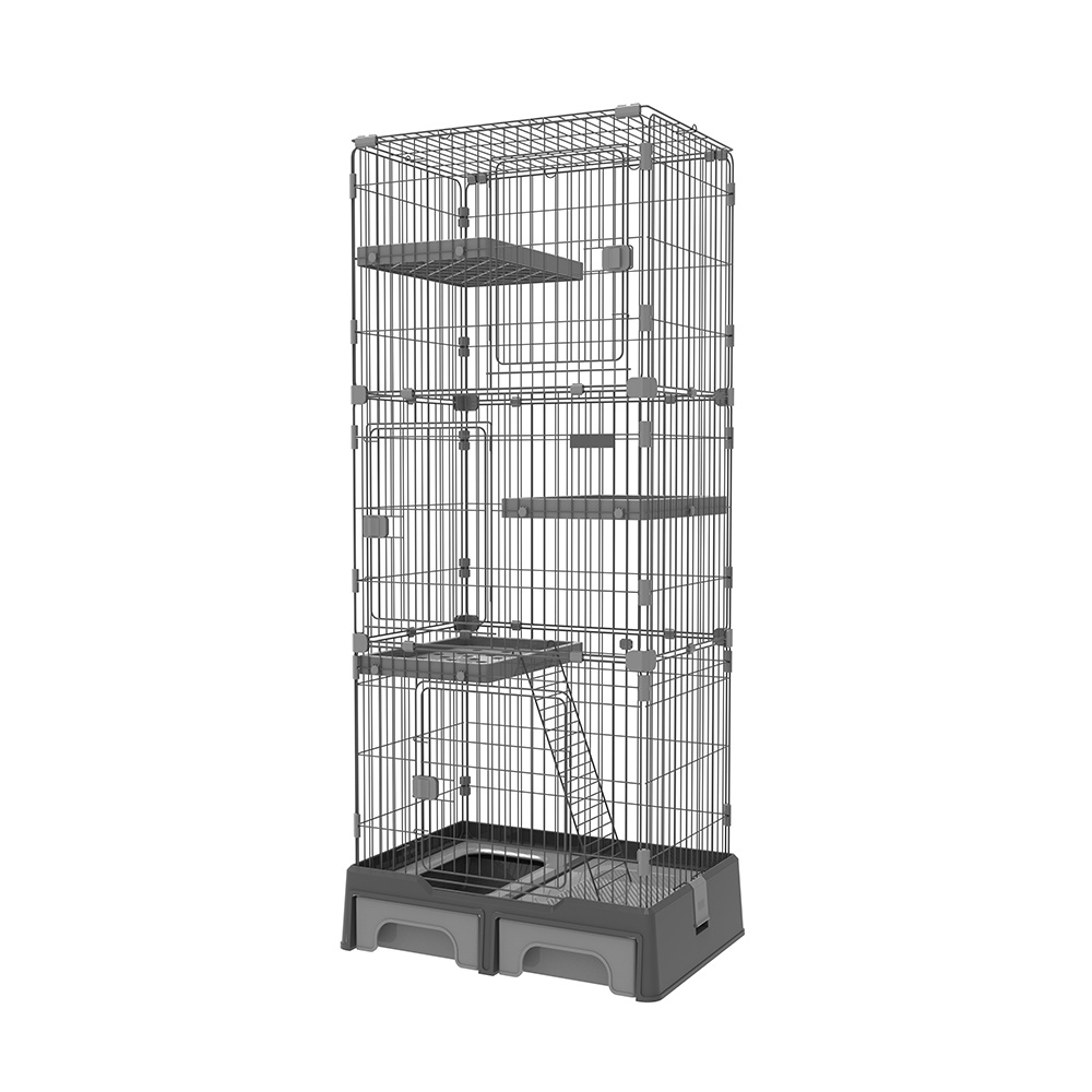 Multifunctional Cat Cage 4 Layer Stainless Steel Large Villa Cat Cage
