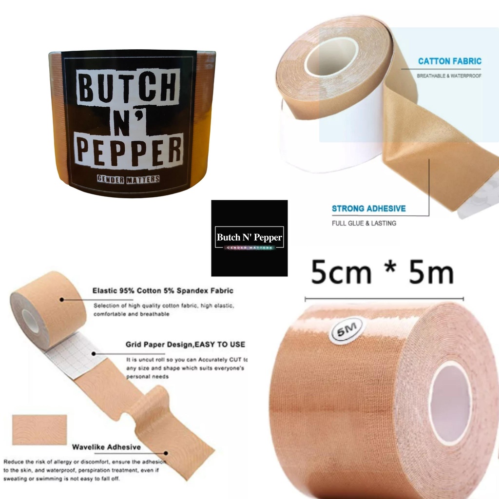 Butch N' Pepper Breathable Chest Tape Kinesiology Tape Trans Tape